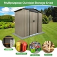 thumbnail image 3 of Aukfa 4' x 6' Outdoor Storage Shed, Waterproof Metal Garden Shed with Doors and Sloped Roof for Patio, Backyard, Lawn, Tool Storage, Bike Shed, Brown, 3 of 8