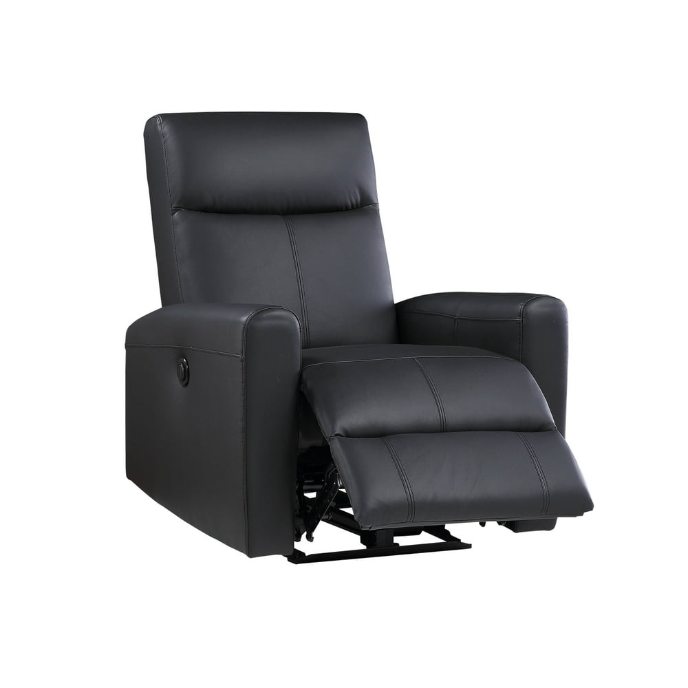 Blane Recliner in Black Top Grain Leather Match