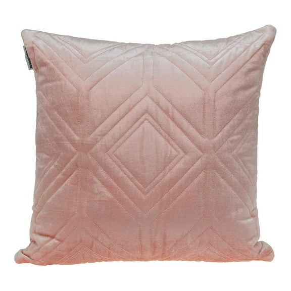 HomeStock Gothic Grandeur Transitional Trendy Velvet Throw Pillow, Modern Geometric Design Decorative Pillow for Sofas and Couches, Living Room Throw Pillow-Color:Pink,Size:20 In x 20 In