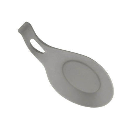

Food Grade Silicone Spoon Holder Drop and Heat Resistant Spoon Rest for Holding Fruit Dessert Gray