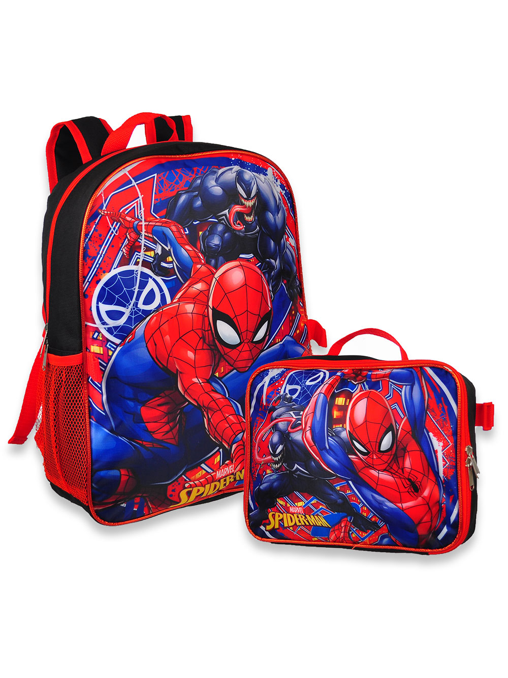 Ruz Spiderman Boys 16 Inch Backpack Red-Blue
