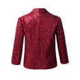 thumbnail image 2 of vastwit Kids Boys Sequins Blazer Wedding Party Tuxedo Suit Hip Hop Jazz Street Dance Jacket Coat Burgundy 12, 2 of 7
