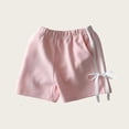 thumbnail image 4 of Girls Basketball Shorts Trendy High Waisted Short Fashion Loose Straight Shorts with Bowknot Size 6M-7Y, 4 of 5