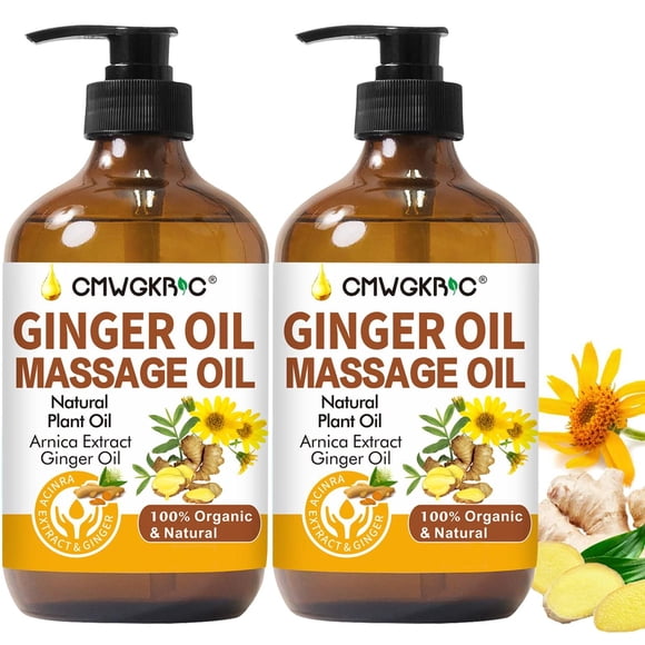 Aceite de Masaje CMWGKBC Jengibre 100% Natural con Árnica y Uva 2 Piezas