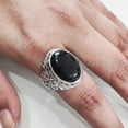 thumbnail image 7 of Black Onyx Mans Ring, Natural Black Onyx, December Birthstone, Silver Jewelry, 925 Silver Ring, Birthday Gift, Heavy Mens Ring, Arabic Design, Ottoman Style Ring, Christmas, Turkey Mens Signet Ring, 7 of 7