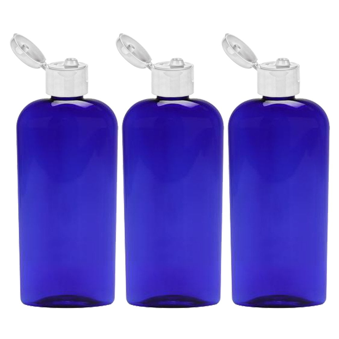 MoYo Natural Labs 8 oz Flip Cap Bottles, Empty Containers for Shampoo or Lotions, BPA Free PET