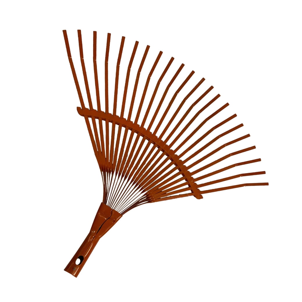 IMIKEYA Garden Rake with Metal Teeth and Green Handle for Efficient Outdoor Yard Debris Cleanup