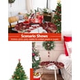 thumbnail image 6 of Round Tablecloth with Elastic Christmas Snowman Silver Pine Leaves Black Red Buffalo Plaid Waterproof Table Cover Wipeable Fitted Table Cloths for 55"-60" Round Tables Dining Kitchen, 6 of 6