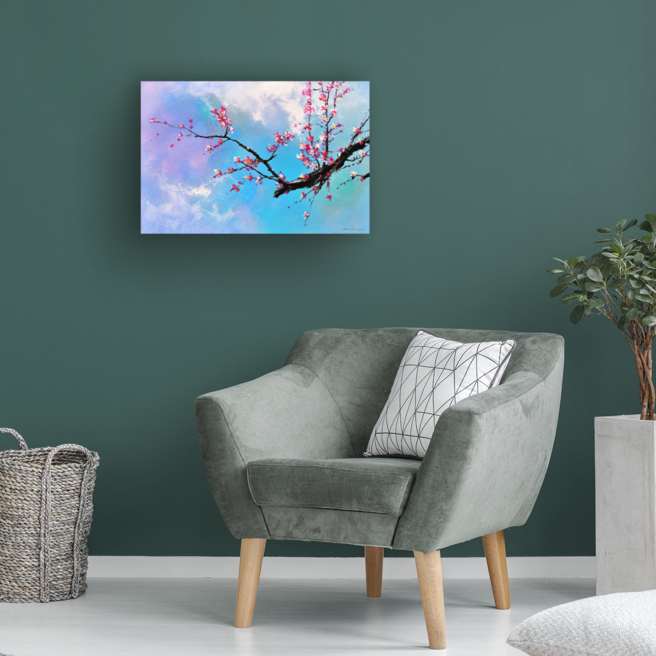 Canvas Wall Art - Thomas Leung 'Blossom Flower' Wall Art for Living Room, Bedroom, or Office Décor by Trademark Fine Art - 47 x 30 Inches