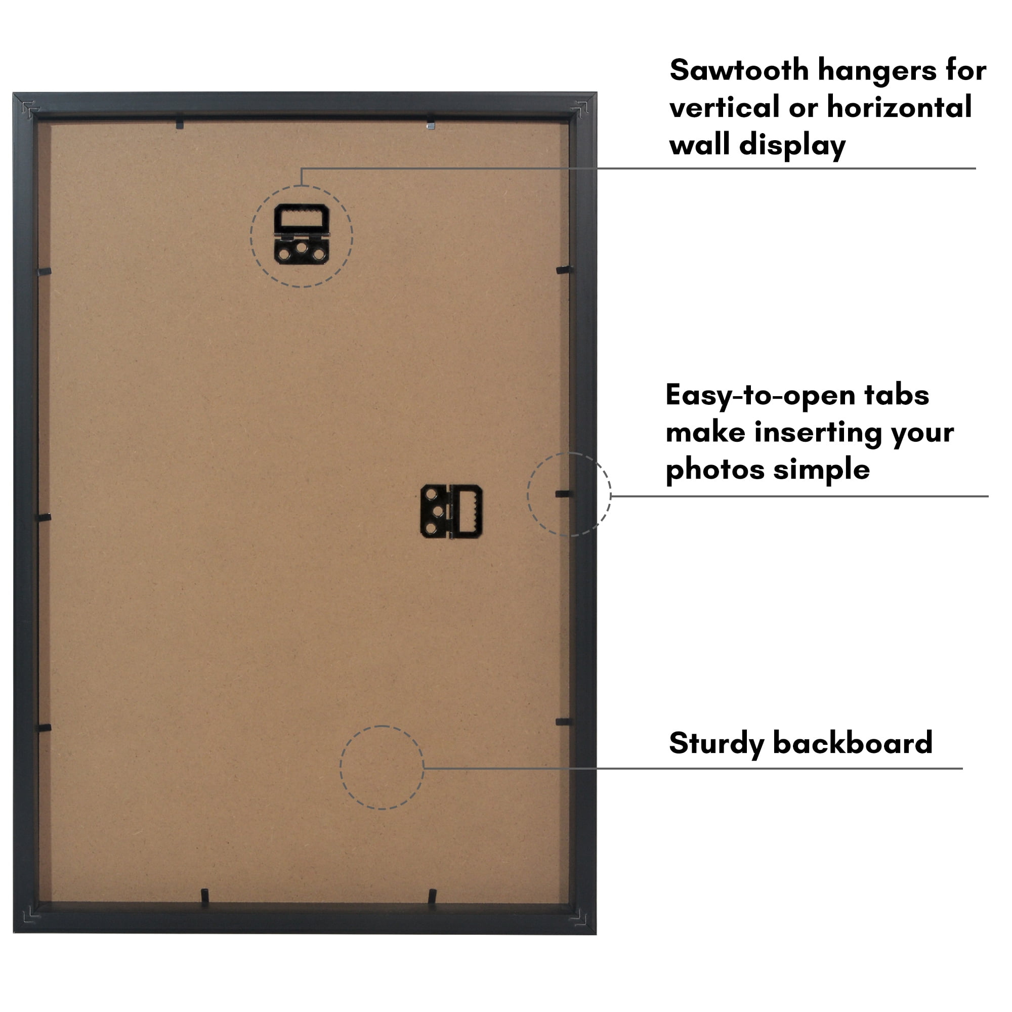 Americanflat 12x18 Poster Frame with Polished Plexiglass with 11x17 Mat Display Photo Soho Collection - Black