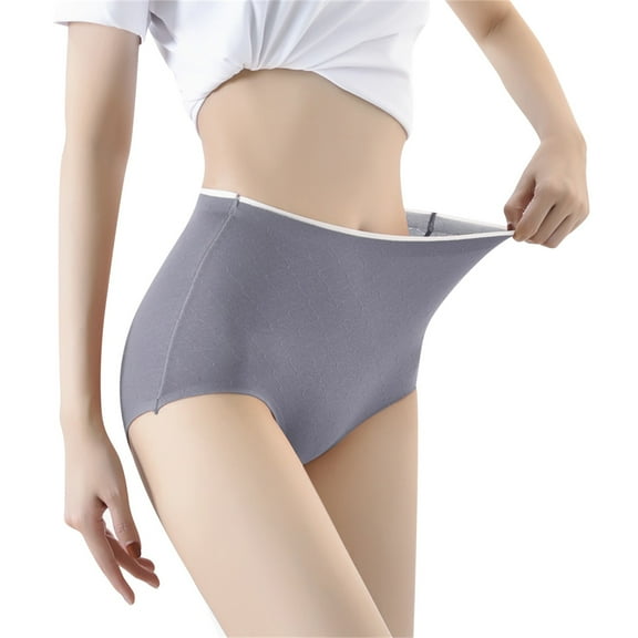 Akiihool Underwear Women Underwear for Women Menstrual Panties Teens High Waisted Cotton (Grey,L)