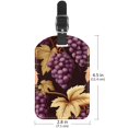 thumbnail image 6 of Square 2Pack PU Leather Grape Cruise Luggage Tag with Privacy Cover and Name ID Tag for Travel Handbags Backpacks Luggage Tags, 6 of 6