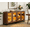Brown, variant on Modern Sideboard Buffet Cabinet with Glass Door & Drawer, Adjustable Shelf Credenza, Coffee Bar Storage Cabinet for Living Room & Kitchen,Brown