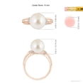 thumbnail image 5 of ANGARA South Sea Cultured Pearl Ring with Pave-Set Diamonds in 14K Rose Gold for Women | June Birthstone, Birthday, Anniversary, Jewelry Gift for Women | Pearl Ring, 5 of 9