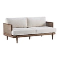thumbnail image 2 of Christopher Knight Home Vintage 72“ Rattan 3-Seat Sofa with Solid Wood Frame, High-Rebound Cushions, Walnut, 2 of 10