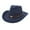 1-Navy44, variant on XIAOCHA Mens Bull‑Skull‑Ornament Cowboy Hat Solid Shapeable‑Brim Western Hats Rodeo‑Event Wide Brim Western Hat,RD2
