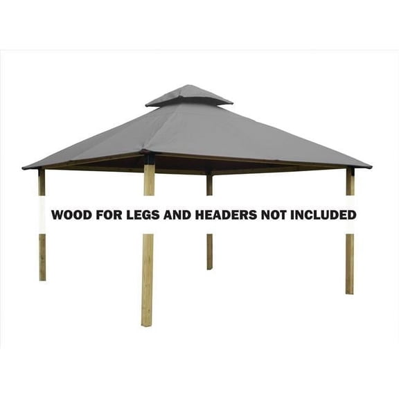 ACACIA  12 sq. ft. Gazebo Roof Framing & Mounting Kit with Mist Gray Sundura Canopy