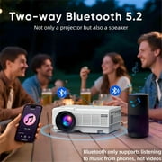 GCZ Mini Projector with Screen, Bluetooth 5.2, FHD 1080P Supported Portable Outdoor Projector for Home, Compatible with TV Stick/Phone/HDMI