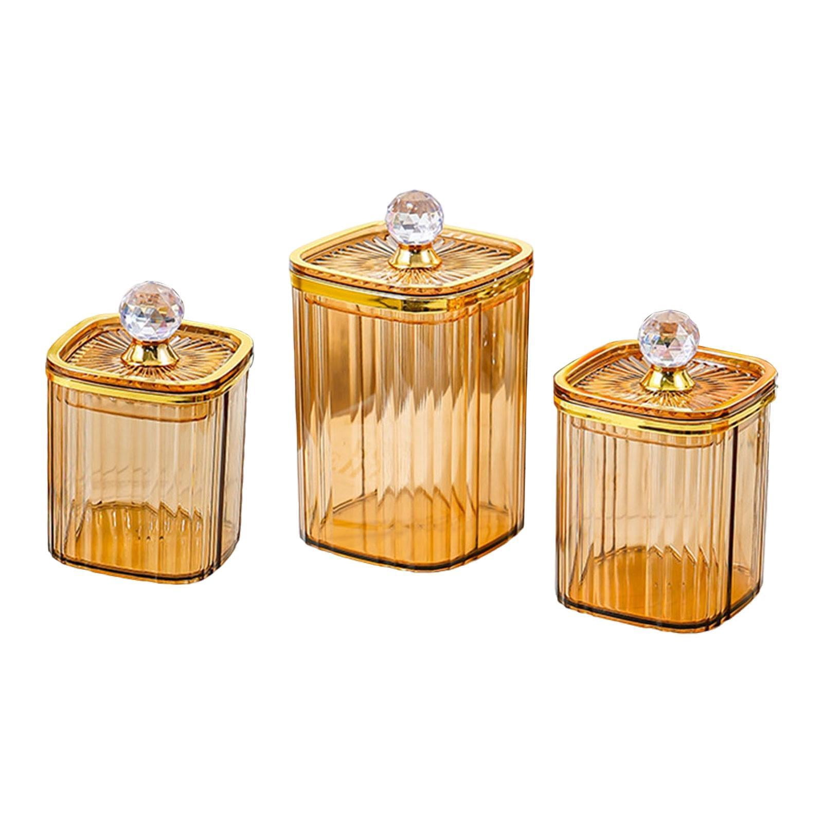 Baoblaze 3 Pieces Airtight Food Storage Container Grain Jar for Kitchen Wedding Candy Amber Big Diamond