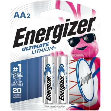 Energizer, EVEL91BP2, Ultimate Lithium AA Batteries, 2 / Pack,