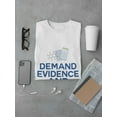 thumbnail image 3 of Demand Evidence Think Critically Men White T-Shirt, Male x-Large, 3 of 4
