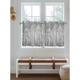 thumbnail image 7 of Half Window Curtain 36 Inches Long, Gray Grey Forest Window Treatment Curtain Drapes, Grey Modern Art Oil Painting Small Tier Curtains for Bathroom Over Sink, 27.5"x36", 2 Panels, 7 of 7