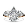 thumbnail image 2 of IGI Certified Lab Grown Diamond Ring | Center 11x7mm Pear Cut Three Stone Engagement Promise Rings For Women In 14k Solid Rose Gold | F-G, VS-SI Quality (3.00 Ctw) Ring Size-7, 2 of 7