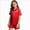 A116-Red, variant on Girls Silky Satin Button-Up Pajama Set,Ruffled Short Sleeve Summer Sleepwear 11-12 Years