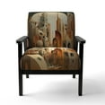 thumbnail image 1 of Designart "Abstract Geometric Graffiti Artwork III" White Animals Upholstered Accent Chair - Modern Arm Chair For Bedroom, 1 of 3