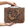 thumbnail image 2 of HELLHERO Vintage Butterfly Pattern Bible Cover Zippered Handle for Church Christian Prayer Prayer Study, PU Leather Portable Bible Bag, 2 of 12