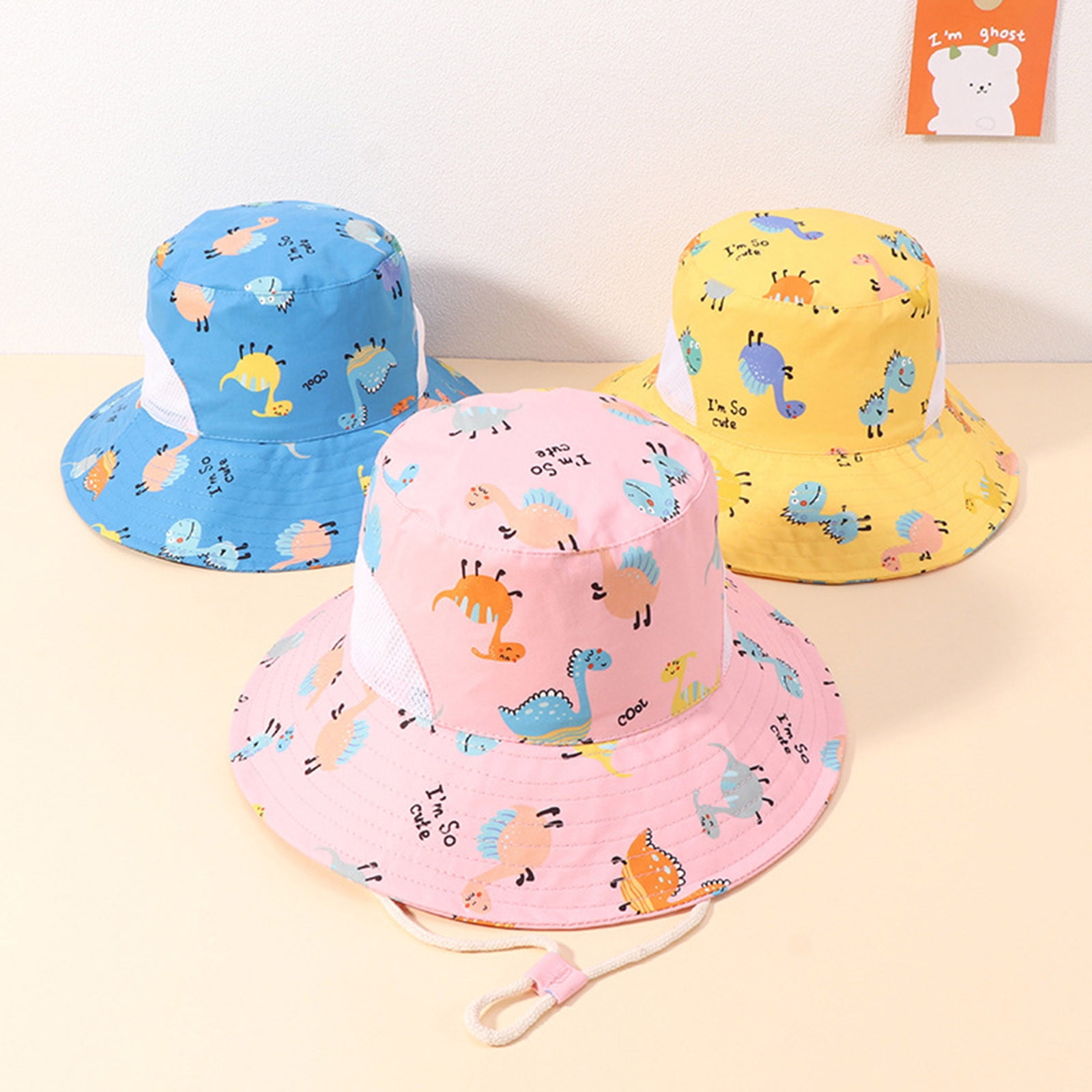 fvwitlyh Sis Hats Kids Adjustable Chin Strap Sun Hats Summer