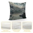 thumbnail image 4 of Orinice Snowy Landscape Mountains Lake Graphic Decorative Cushion Throw Pillow Cover Winter Pillow Case 1PC 18x18in, 4 of 5
