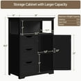 thumbnail image 3 of Yaheetech 35.5" Height Bathroom Floor Cabinet with 1 Door and 3 Drawers, Black, 3 of 6