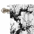 thumbnail image 4 of Spring Flowers Curtain Valances Set Black Bird Peaches Flower Water Ink Painting Kitchen Curtains 24&nbsp;inch Length Rod Pocket Valance and Tiers 3 Piece Set Small Bedroom Bathroom Laundry Decor, 4 of 9