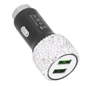 Rhénanie USB Chargeur de voiture,USB Chargeur de voiture 5V Double USB Chargeur de voiture double port rapide Adaptateur de voiture haute capacité