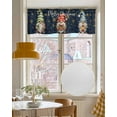 thumbnail image 4 of Black Christmas Kitchen Valances for Windows Farmhouse Linen Window Valance Curtain for Living Room Window Treatment Winter Gnomes Golden Snowflake Xmas Valance Rod Pocket Topper Drape, 60 x 18 Inch, 4 of 6