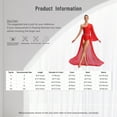 thumbnail image 7 of Lejafay Women Lyrical Dance Dress One Shoulder Flared Sleeve Flowy Split Dress Dusty Pink S, 7 of 7