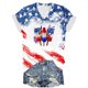thumbnail image 1 of Camiseta de Manga Corta con Cuello en V Impresa para Uso Casual Y de Fiesta, Camiseta de Moda Patriótica, Todo el Uso de Temporada, 1 of 3