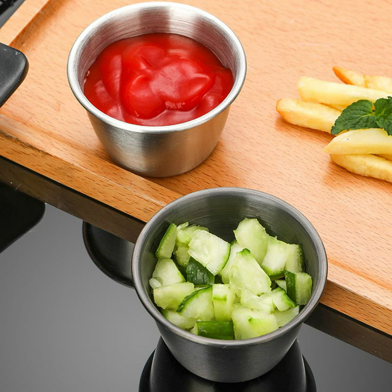 Sauce Cup With Lid, Square Stainless Steel Sauce Container, Snack