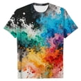thumbnail image 4 of Stamzod Men's Athletic Shirts & Tees Streetwear Summer Short Sleeve Gym Shirt Tie-Dye Print Loose Casual T Shirts for Man Black-1 M, 4 of 5