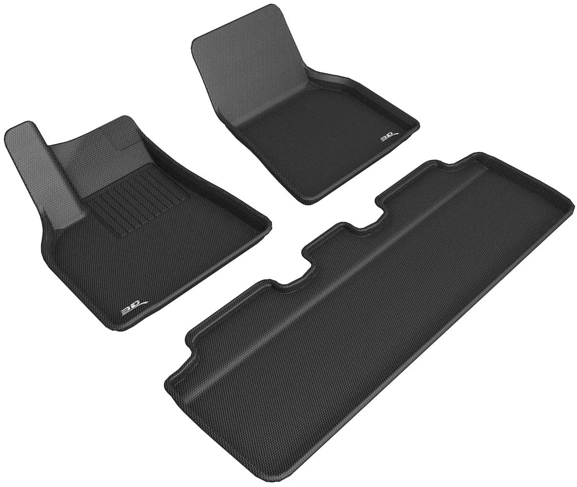3D Maxpider For 2020 Tesla Model Y All Weather Floor Mat Set Kagu Black
