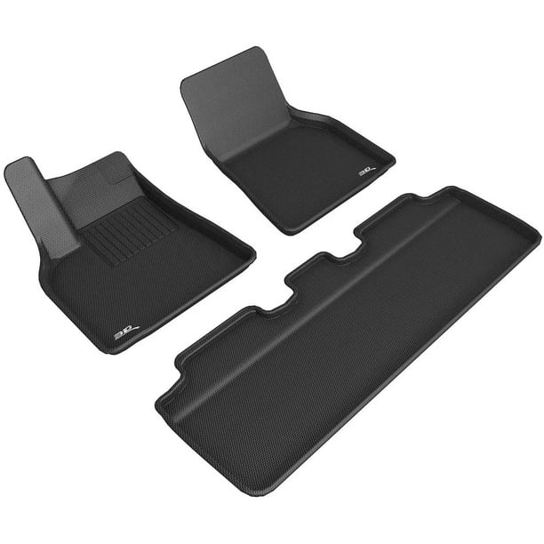 3D Maxpider For 2020 Tesla Model Y All Weather Floor Mat Set Kagu Black
