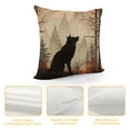 thumbnail image 4 of ARISTURING  Cute Wolf Throw Pillow Cover Soft for Girls Boys Wolves Howling Throw Pillowcase Room Animal Wolves Tree Pattern Pillow Case Cushion Cover Exotic Style Brown Black Cushion Case, 4 of 5