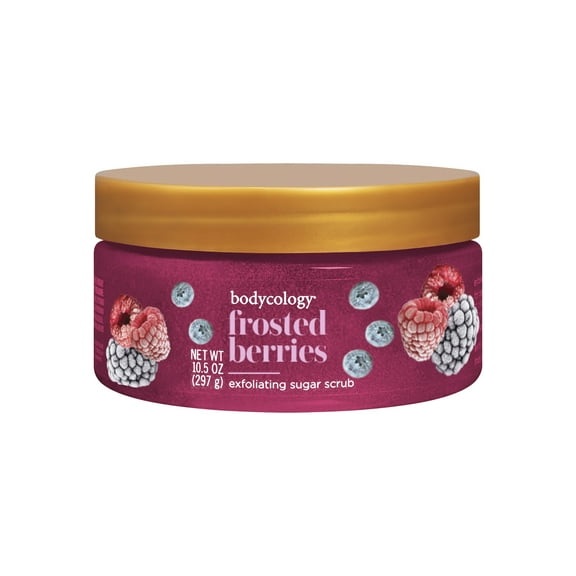 Bodycology Exfoliating Sugar Scrub, Frosted Berries, 10 oz