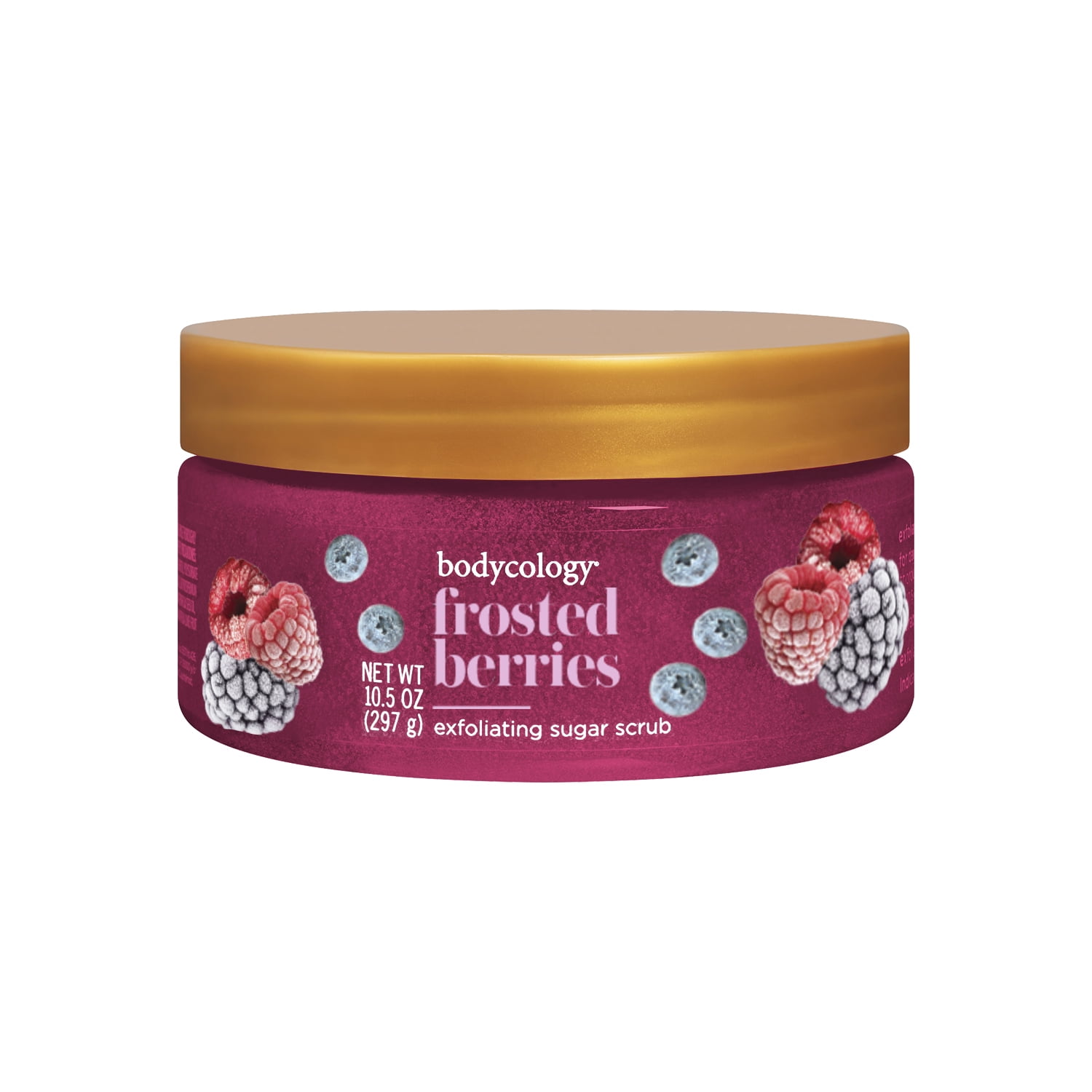 Bodycology Exfoliating Sugar Scrub, Frosted Berries, 10 oz