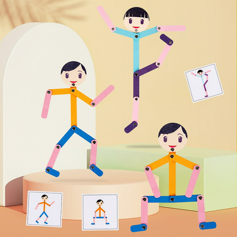 Wood Stickman Puzzle Toys - Petit Jouet en Bois pour Enfant Sports  Figurines - Jouets Puzzle, Puzzles Préscolaires pour Enfant, Puzzles Homme  en Bois