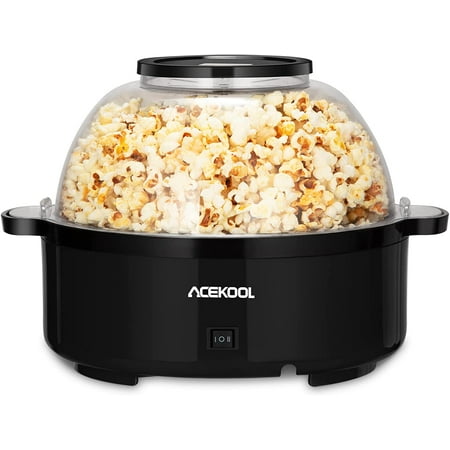 

EastVita Popcorn Maker Versatile Popcorn Popper Maker with Non-Stick Plate and Stirrer Crazy Stirring Electric Hot Oil Popcorn Popper with Large Lid
