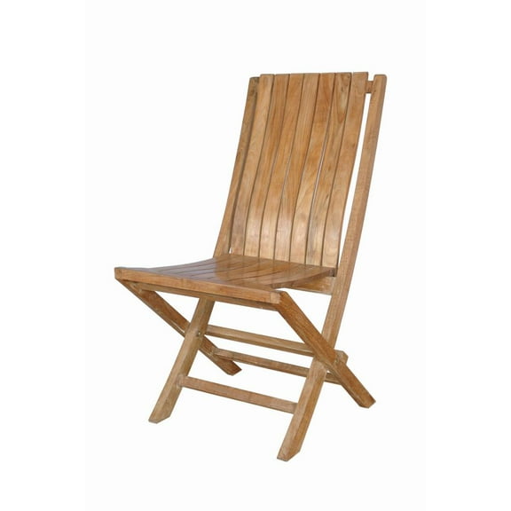 Anderson Teak Comfort Contemporary Teak Folding Chair in Natural (Set of 2)
