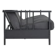 DHP Harlow Full Metal Arm Futon with 6-Inch Thermobonded High Density Polyester Fill Black Microfiber Mattress