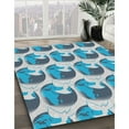 thumbnail image 3 of Ahgly Company Machine Washable Indoor Rectangle Transitional Azure Blue Area Rugs, 2' x 3', 3 of 7